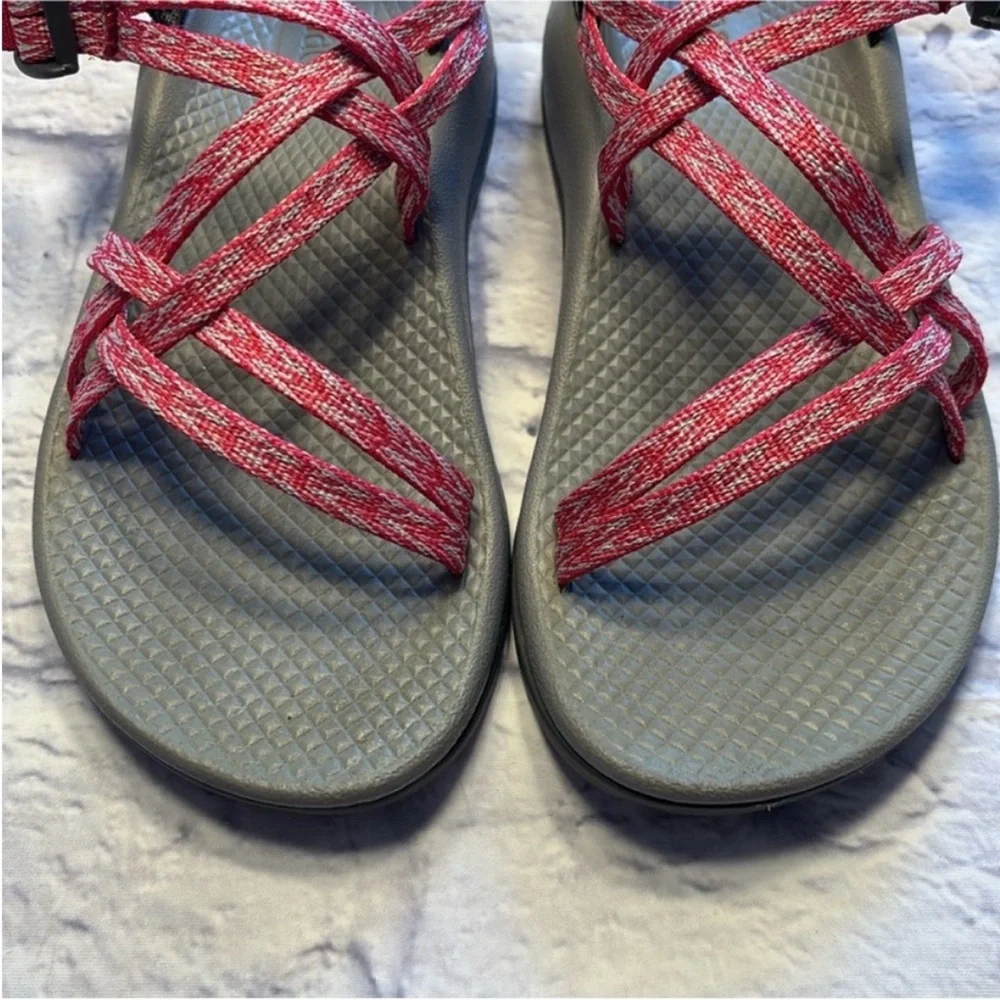 Chaco Girls ZX/1 Ecotread Sport Sandals Pink and Gray Like New Kids Size 3